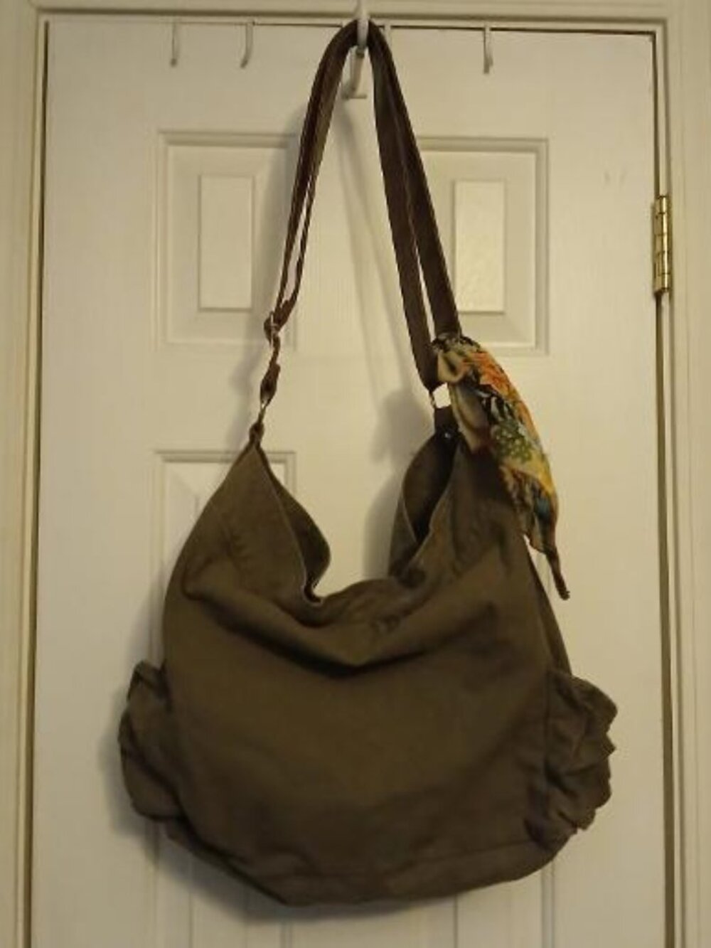 large canvas tote/purse with scarf accent